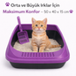 Kedi Tuvaleti Açık Model – Kürekli Büyük Boy Kedi Kum Kabı | Sıçrama Önleyici Yüksek Kenarlı